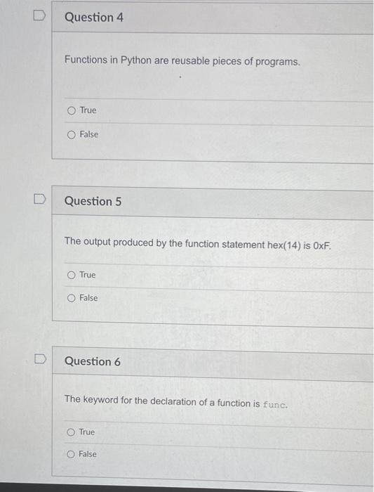 Solved D Question 1 A Variable Defined Inside Of A Function 