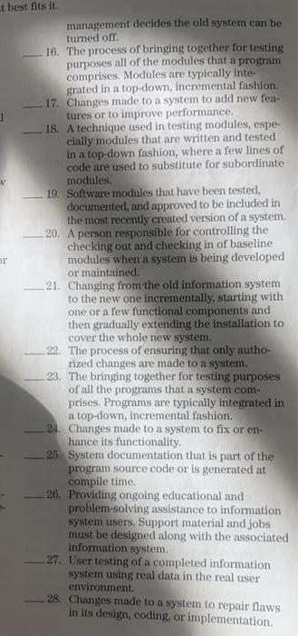 Solved Match each of the key terms with the definition that | Chegg.com