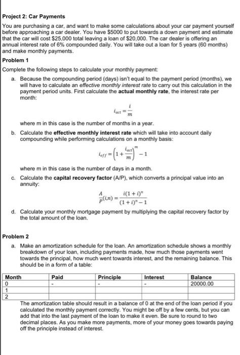 solved-project-2-car-payments-you-are-purchasing-a-car-and-chegg