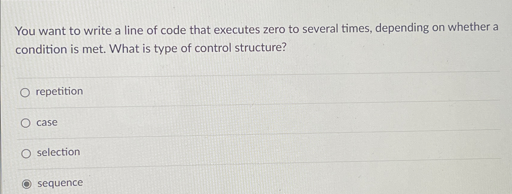 Solved You want to write a line of code that executes zero | Chegg.com