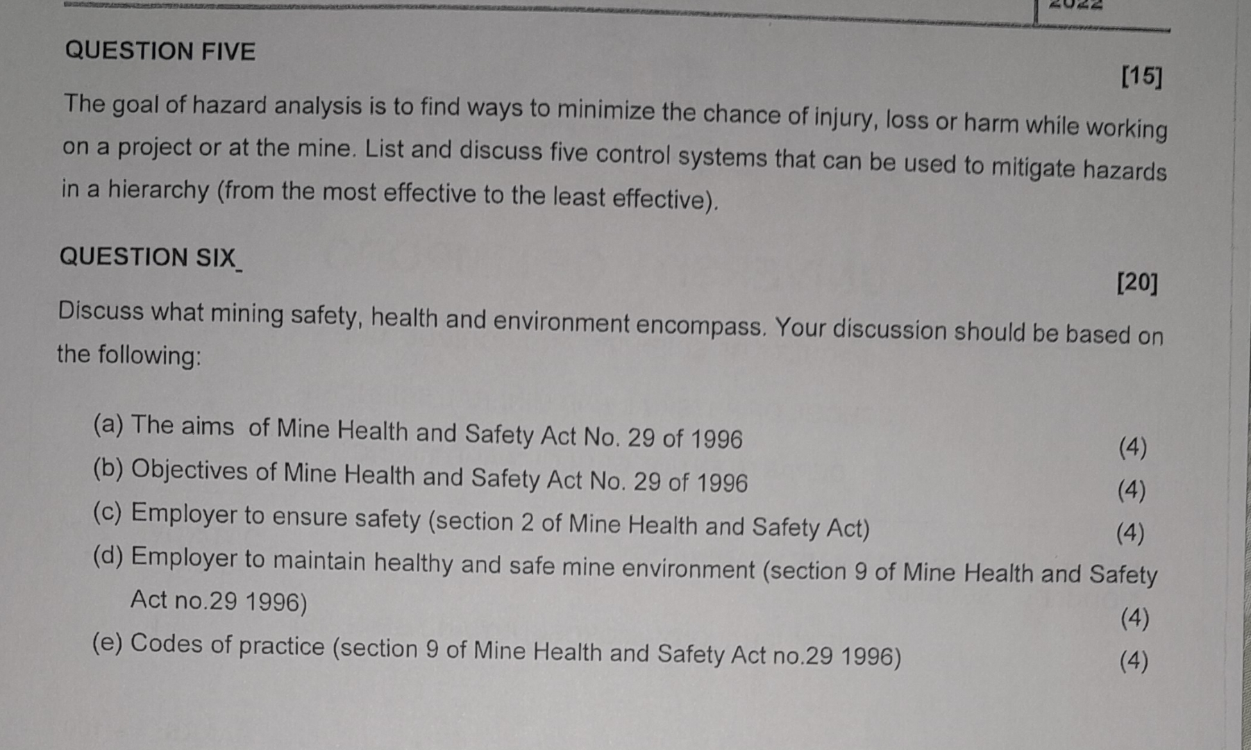 Solved QUESTION FIVE[15]The goal of hazard analysis is to | Chegg.com