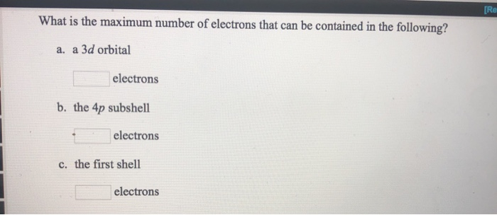 what is the maximum number of electrons in the entire shell 3d