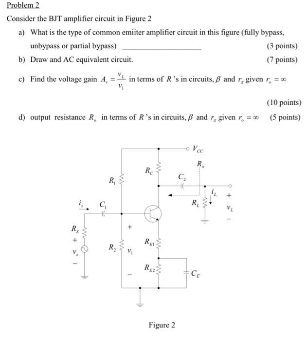 Solved Problem 2 Consider The BJT Amplifier Circuit In | Chegg.com