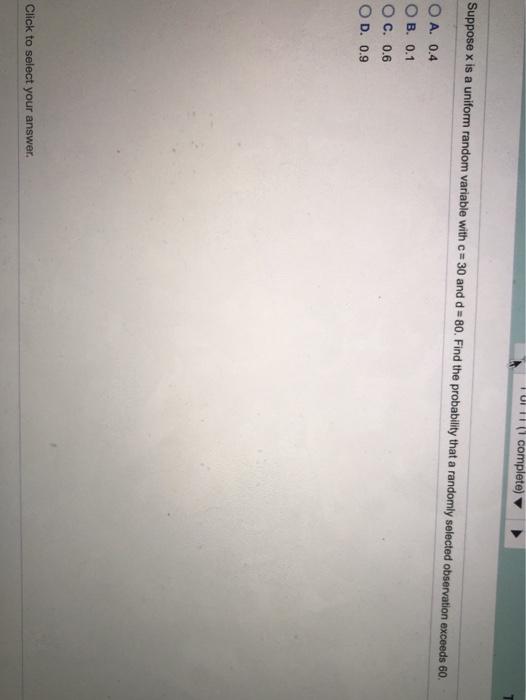 Solved TUL! ( complete) Suppose x is a uniform random | Chegg.com