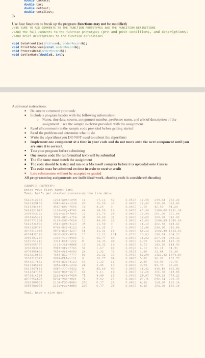 You will write a program that will calculate the | Chegg.com