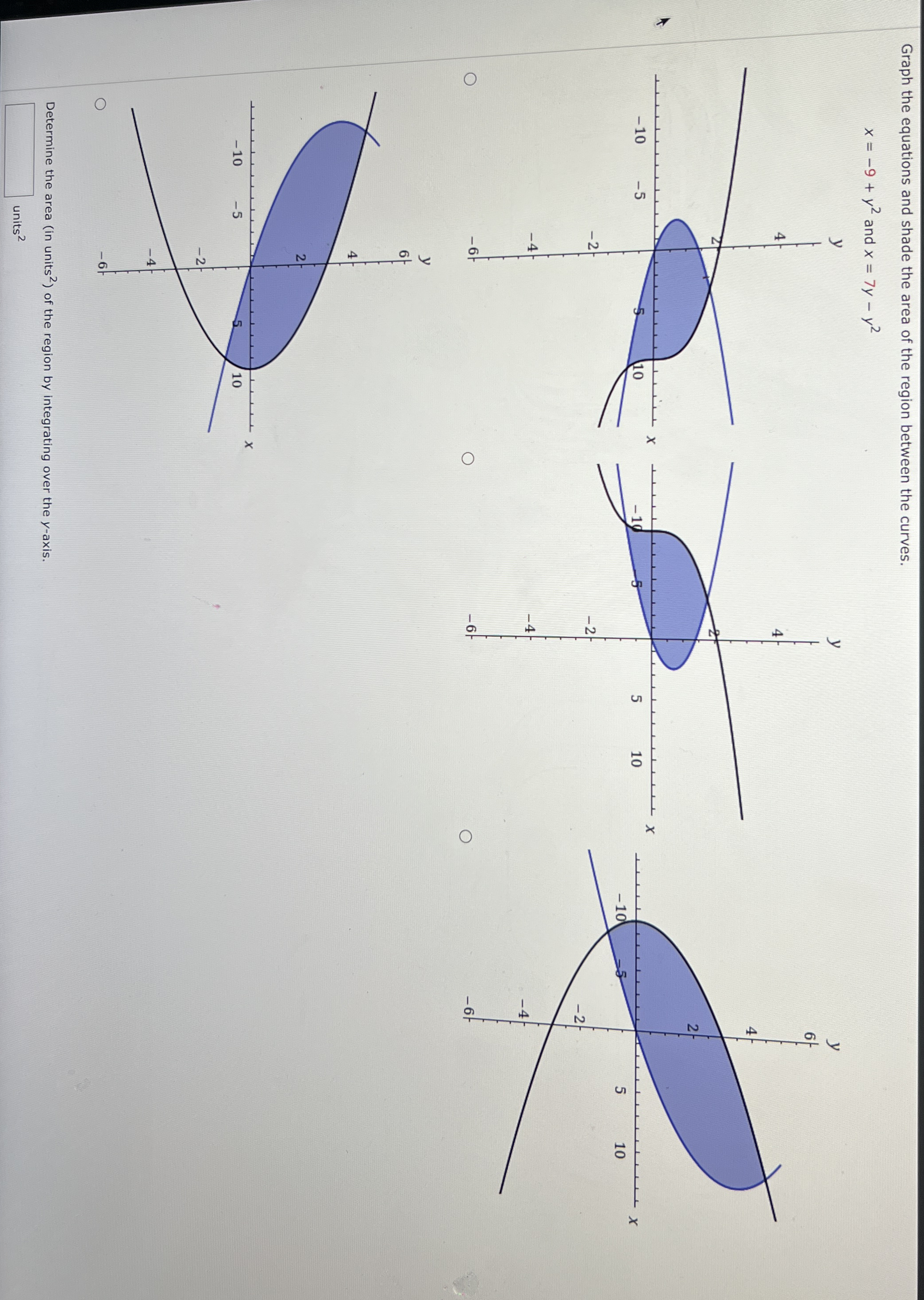 Graph the equationDetermine the area in units squared | Chegg.com