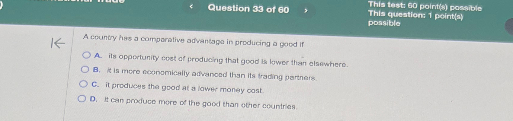 Solved Question 33 ﻿of 60This Test: 60 ﻿point(s) | Chegg.com