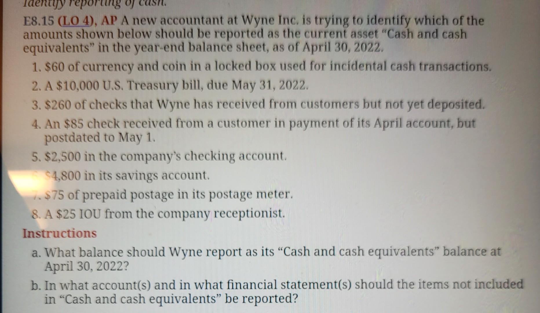 Solved A new account at Wayne inc. is trying to identify | Chegg.com