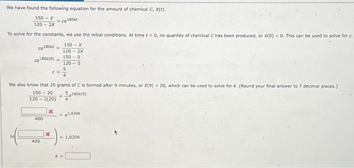 Solved We Have Found The Following Equation For The Amount | Chegg.com