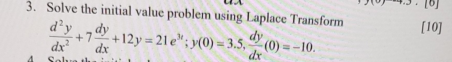 Solved Solve the initial value problem using Laplace | Chegg.com