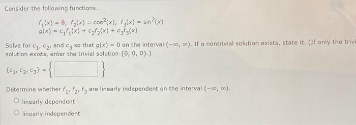 Solved Consider The Following Functions. | Chegg.com