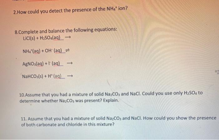 Solved 10.Assume that you had a mixture of solid Na2CO3 and | Chegg.com