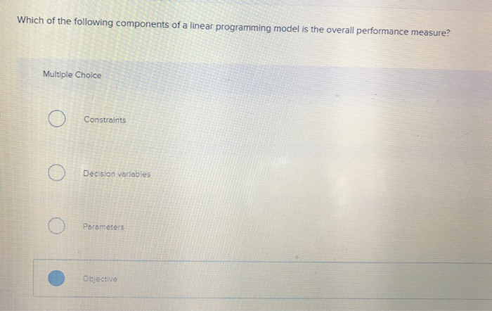 Solved Which Of The Following Components Of A Linear Chegg