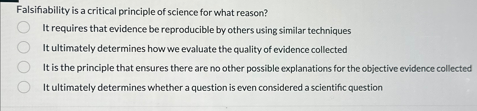 the critical thinking principle of falsifiability