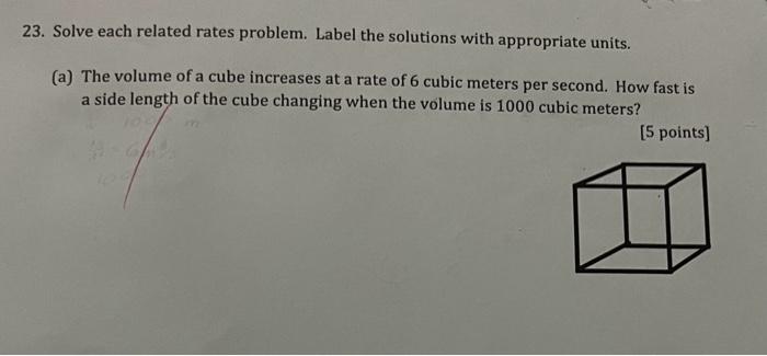Solved 23. Solve each related rates problem. Label the | Chegg.com