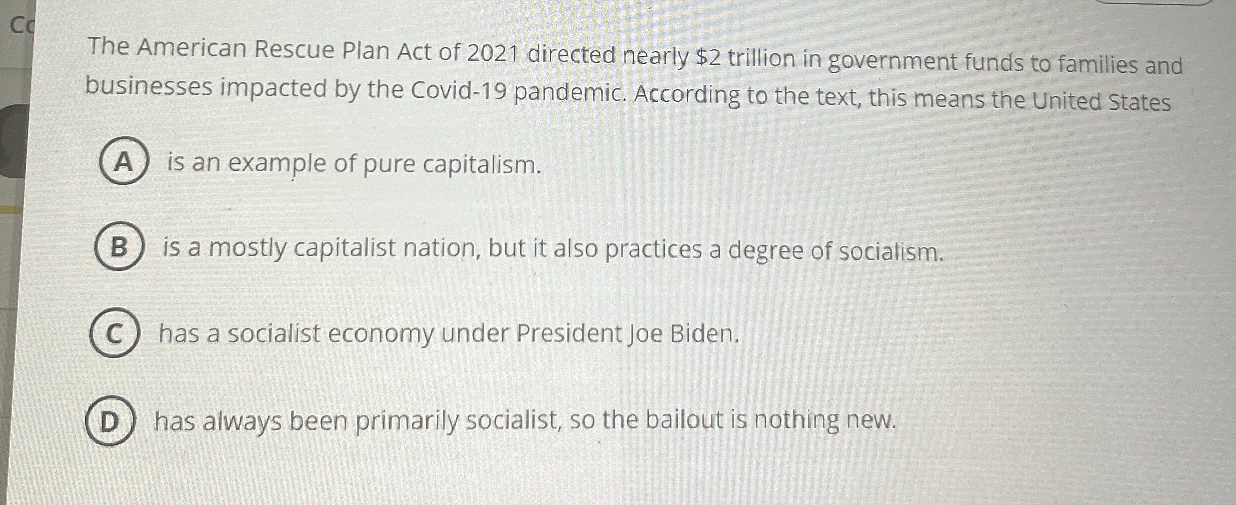 Solved The American Rescue Plan Act of 2021 ﻿directed nearly | Chegg.com