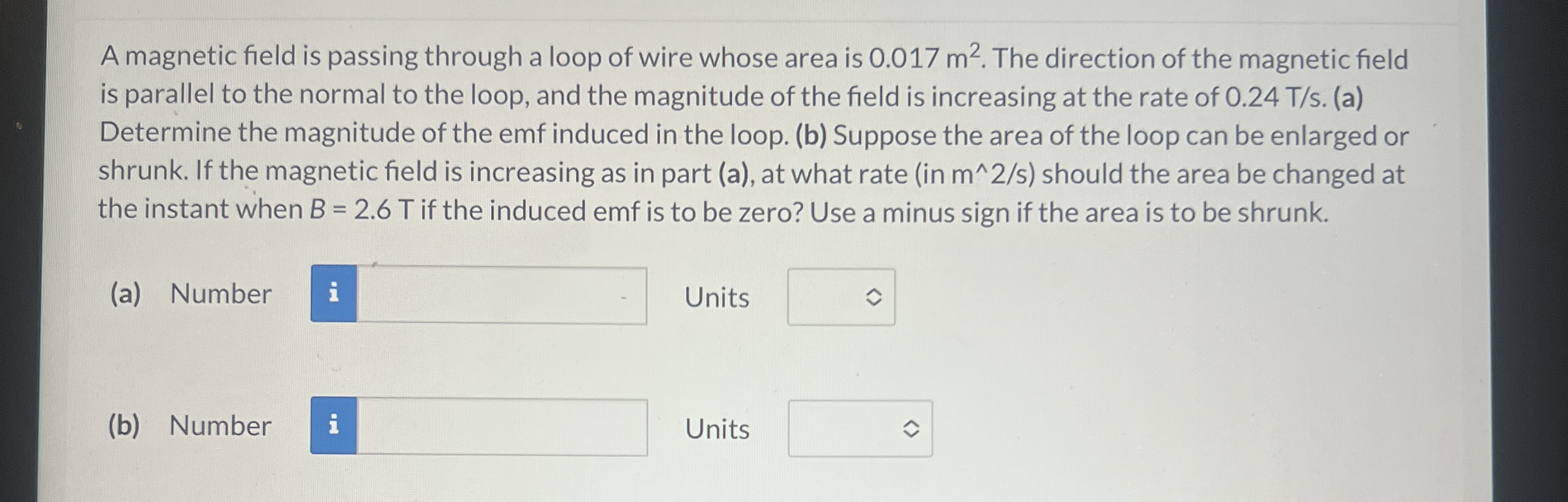 Solved A magnetic field is passing through a loop of wire | Chegg.com
