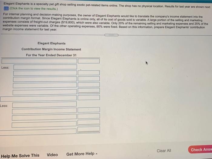 Solved Elegant Elephants is a specialty pet gift shop | Chegg.com