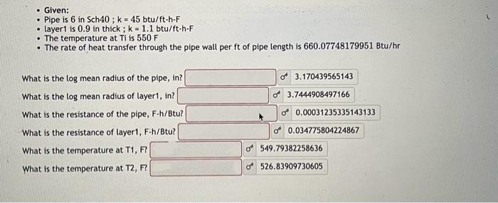 Solved Heat is transferred from a fluid in the pipe shown | Chegg.com
