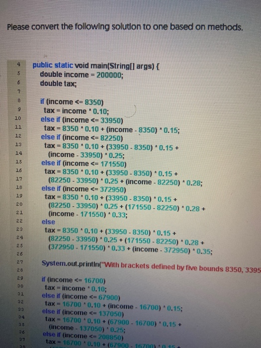 Solved Please convert the following solution to one based on | Chegg.com