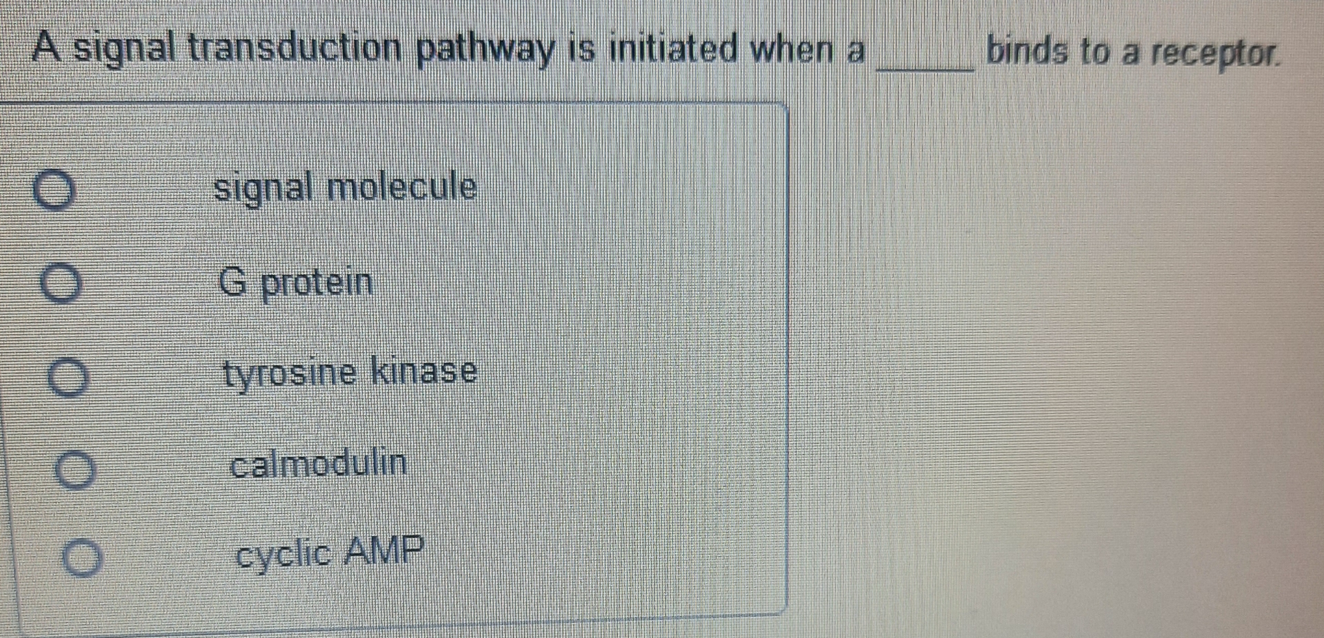 Solved A signal transduction pathway is initiated when a q,