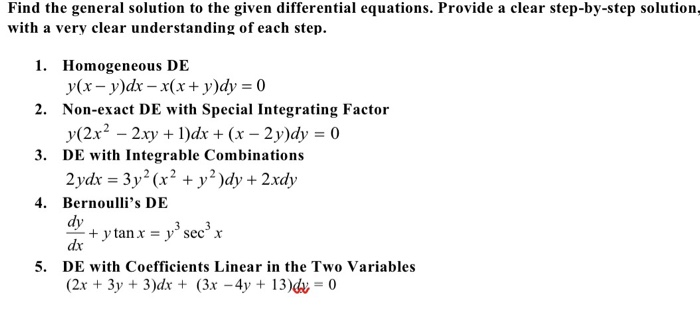 Solved Find The General Solution To The Given Differential Chegg Com