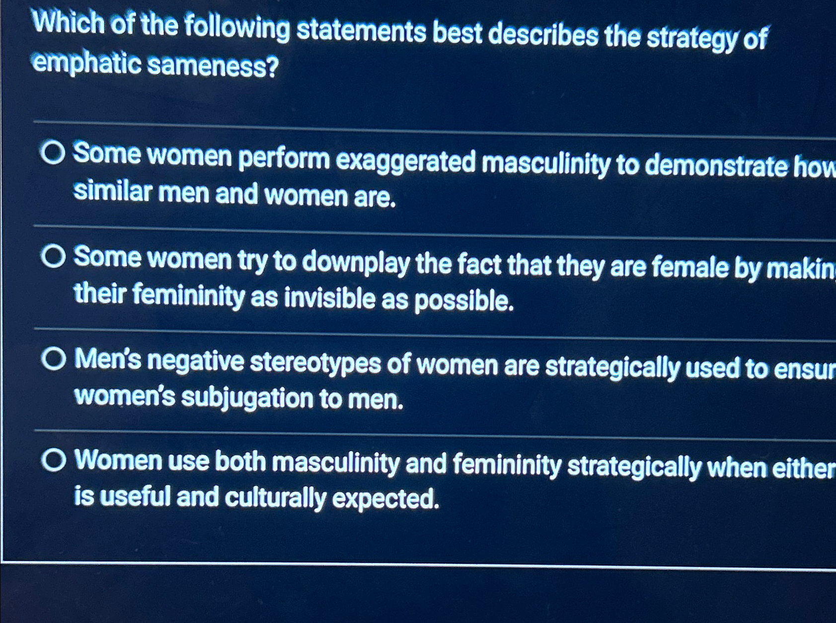 Solved Which of the following statements best describes the | Chegg.com