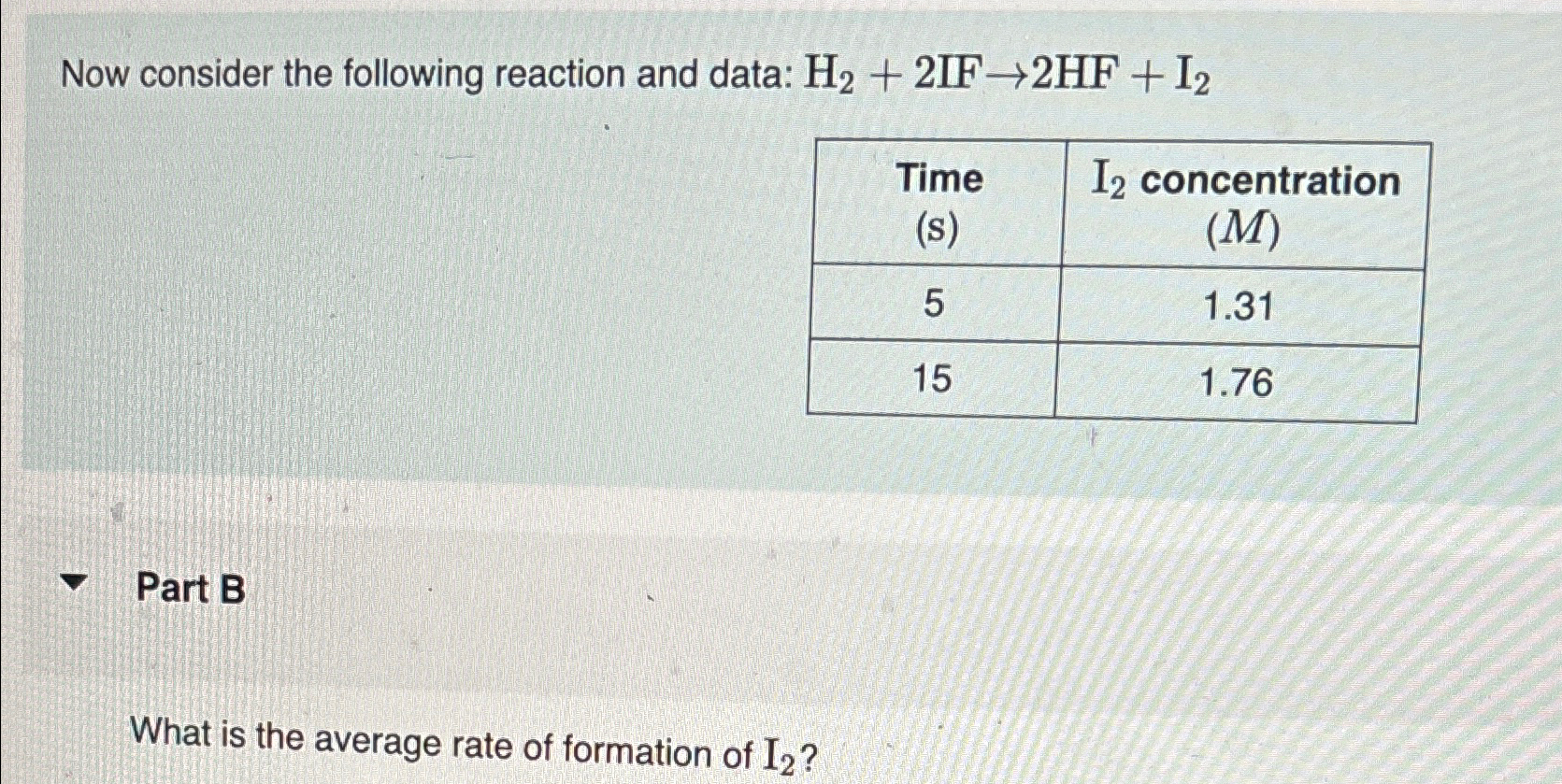 Solved Now consider the following reaction and data: | Chegg.com