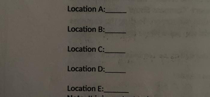 Solved Location A: Location B: Location C: Location D: | Chegg.com
