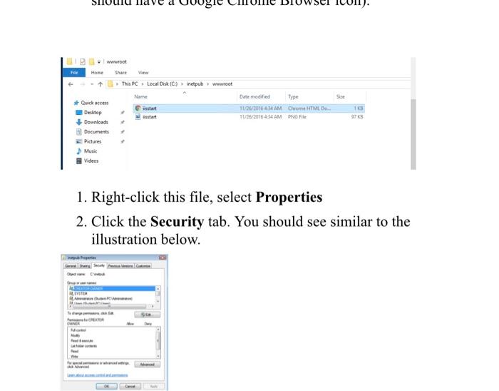 2. Click the Security tab. You should see similar to the illustration below.