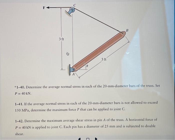 Solved ∗1−40. Determine the average normal stress in each of | Chegg.com