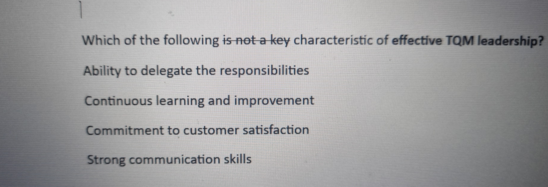 Solved Which of the following is not a key characteristic of | Chegg.com