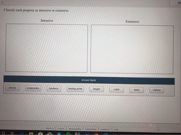 Solved Classify each property as intensive or extensive. | Chegg.com