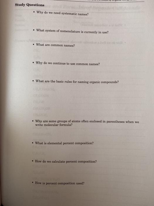 Solved Study Questions Why do we need systematic names? . • | Chegg.com