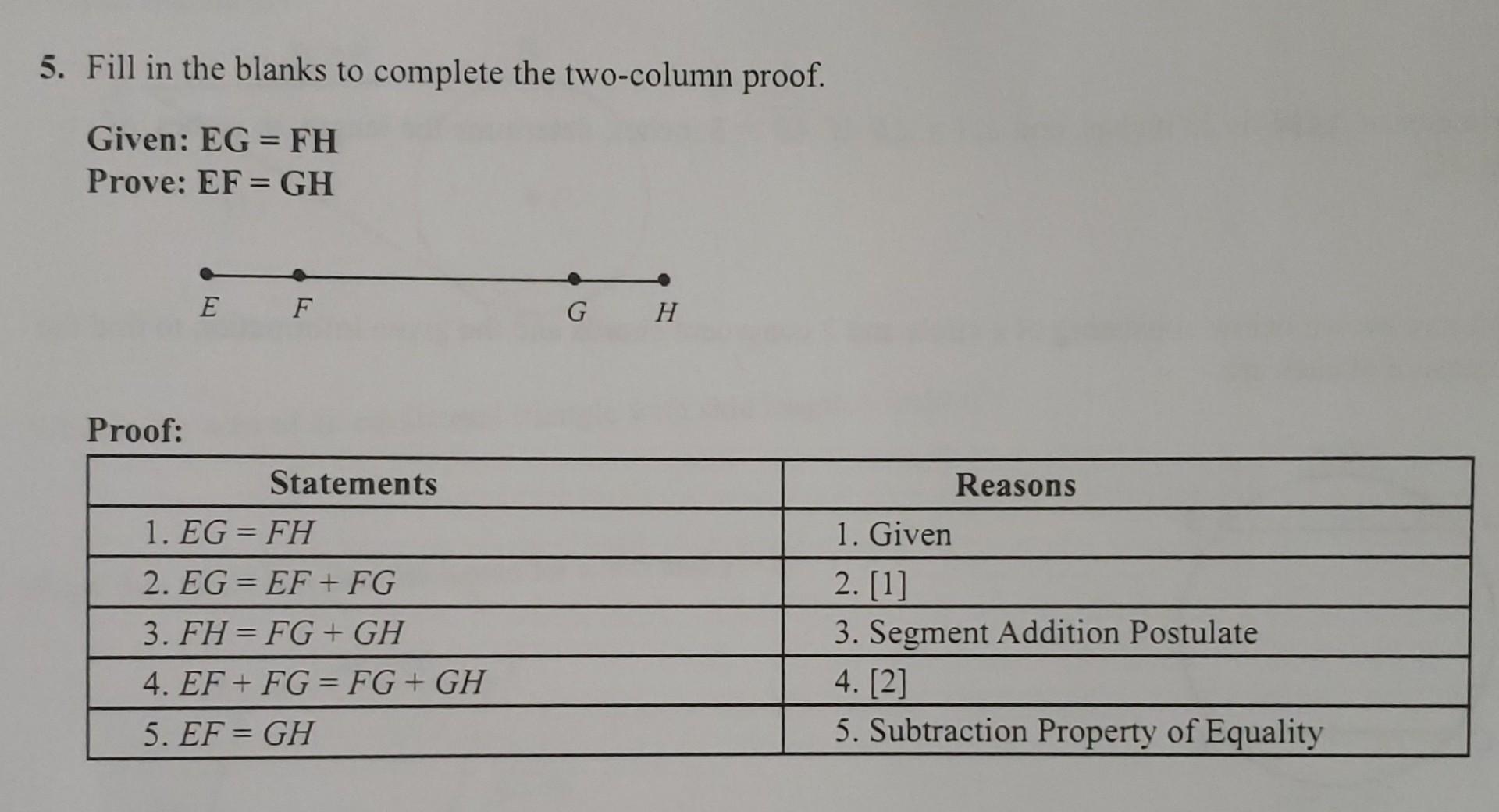 Solved 5. Fill In The Blanks To Complete The Two-column | Chegg.com