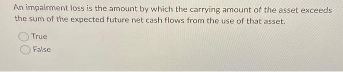 Solved An impairment loss is the amount by which the | Chegg.com