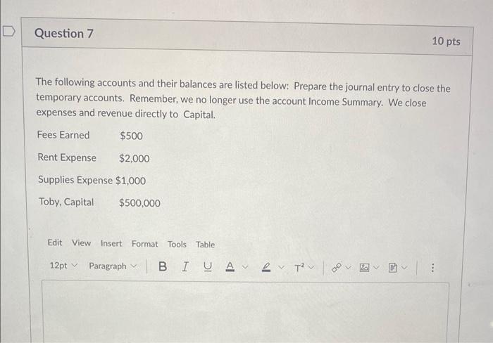 Solved The following accounts and their balances are listed | Chegg.com