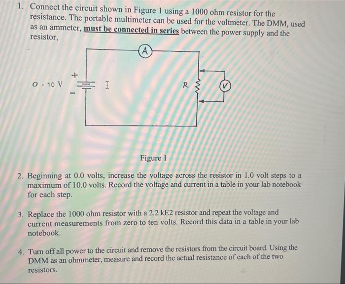 1. Connect the circuit shown in Figure 1 using a | Chegg.com
