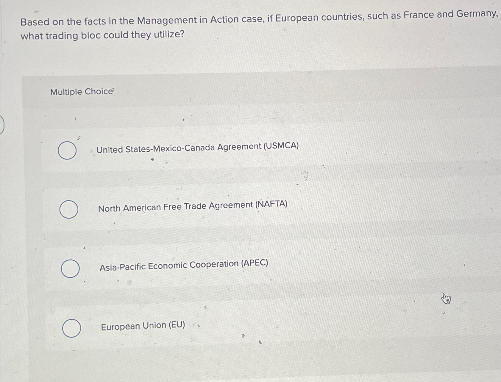 Solved Based on the facts in the Management in Action case, | Chegg.com