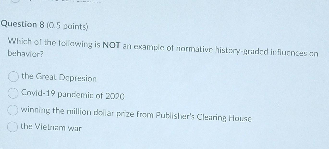 Solved Which of the following is NOT an example of normative
