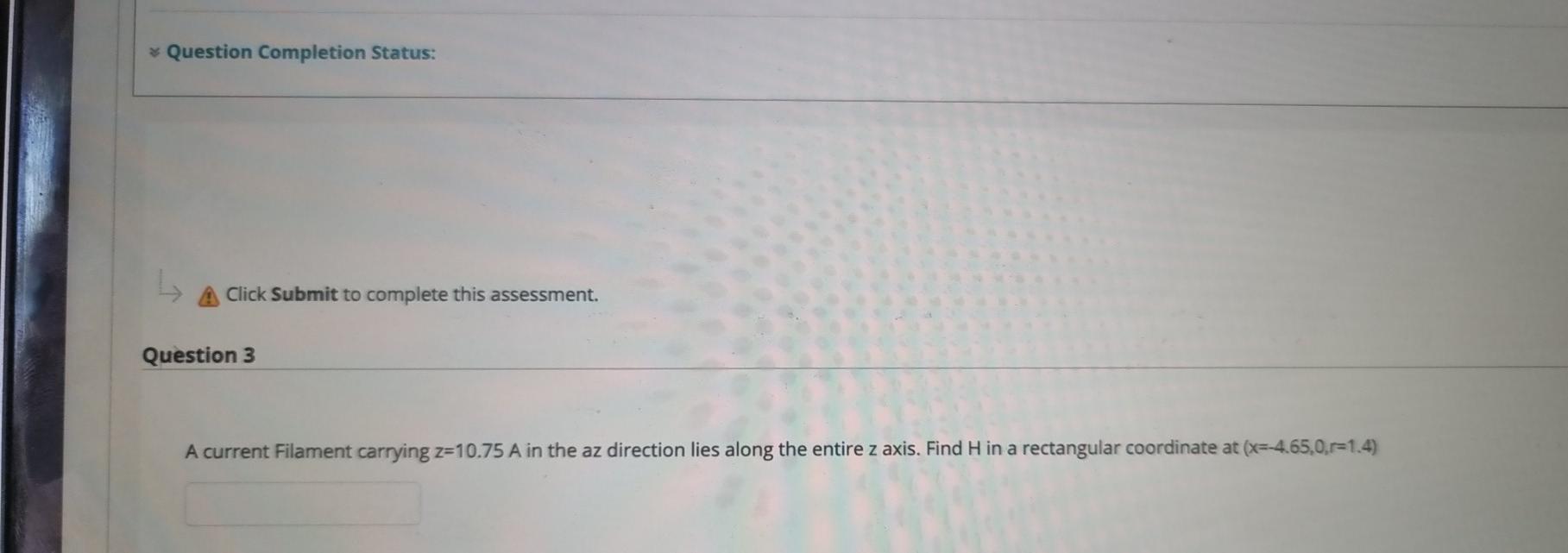 Solved Question Completion Status: Click Submit to complete | Chegg.com