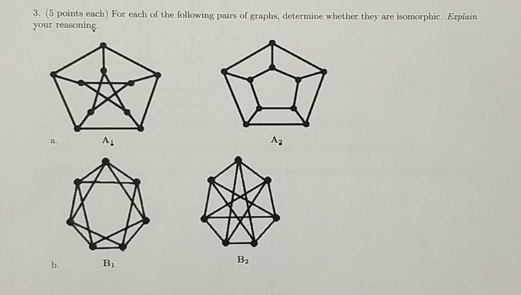 Solved 3. (5 points each) For each of the following pairs of | Chegg.com
