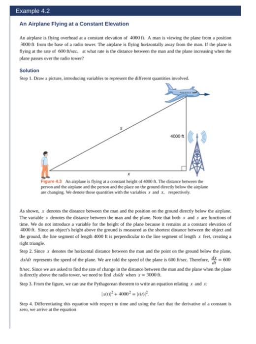 Solved 4.2 What is the speed of the plane if the distance | Chegg.com