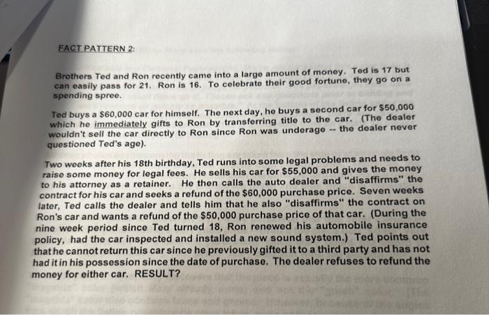 Solved FOR EACH OF THE FOLLOWING FACT PATTERNS, ANALYZE AND | Chegg.com