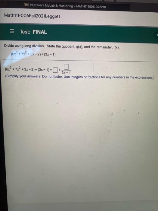 Solved Bo Pearson's MyLab & Mastering - MATH111006.202210 | Chegg.com