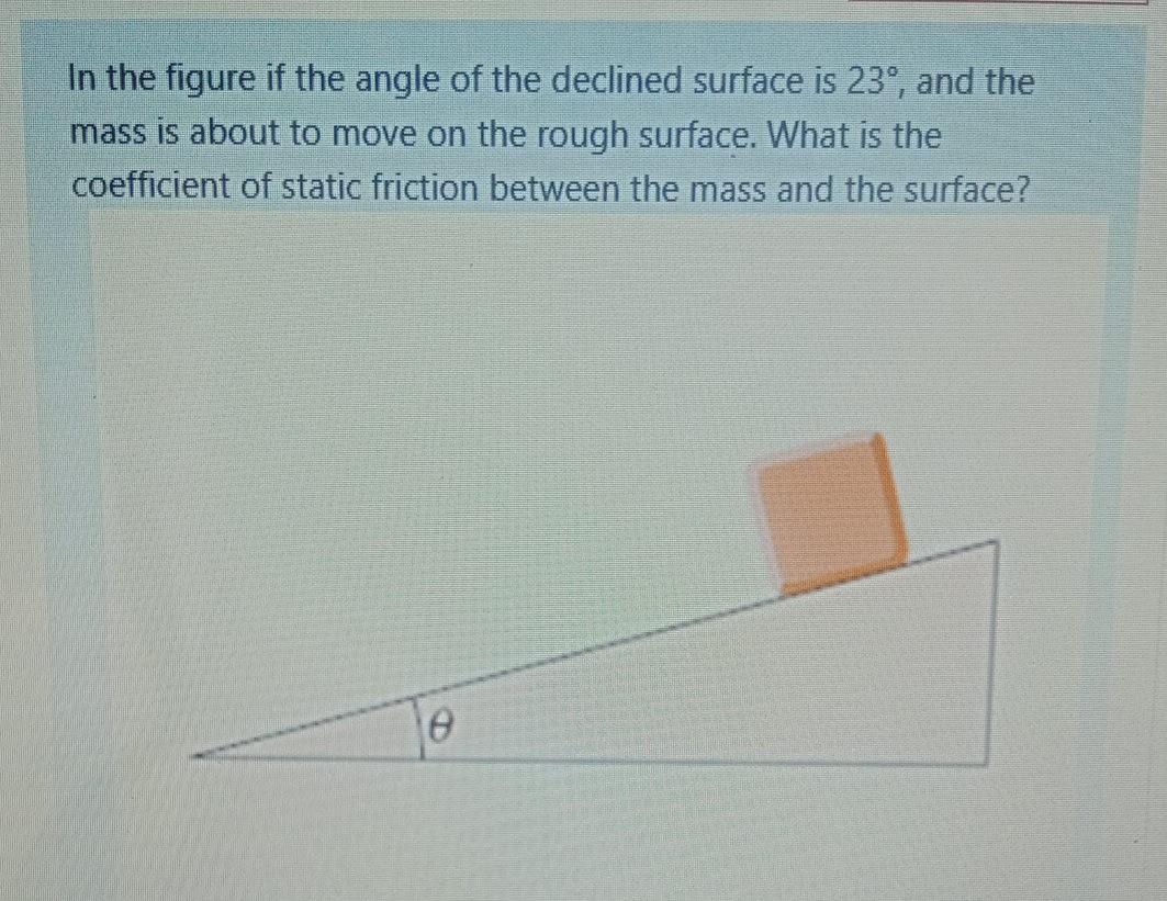 Solved In the figure if the angle of the declined surface is | Chegg.com