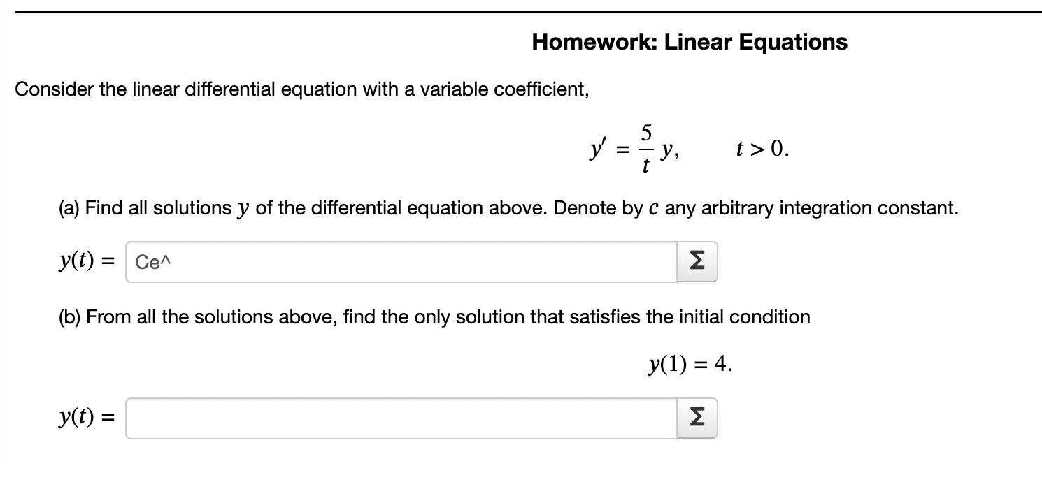 Solved Consider the linear differential equation with a | Chegg.com