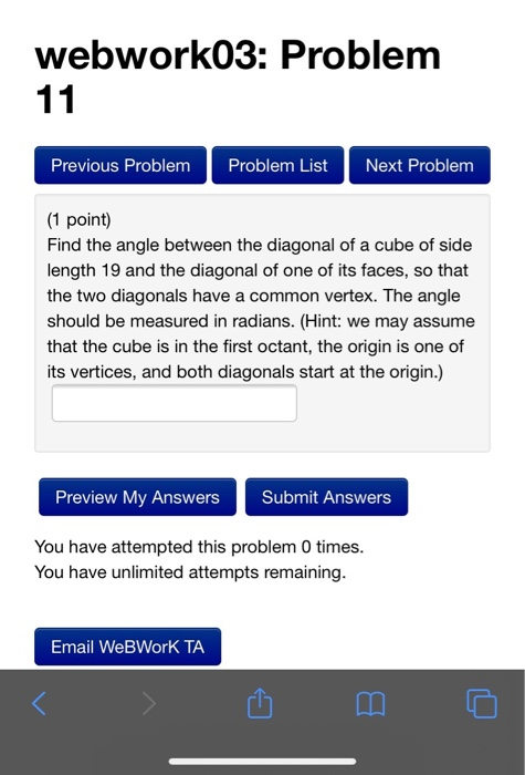 Solved webwork03: Problem 11 Previous Problem Problem List | Chegg.com