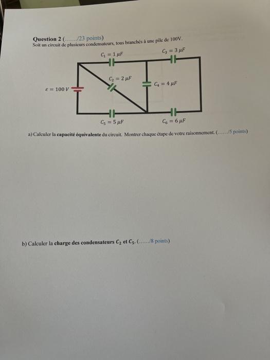 Solved Question 2 23 Points Soit Un Circuit De P Chegg Com