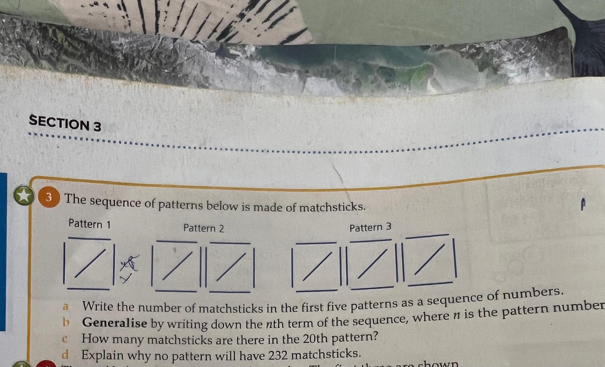 Solved SECTION 33 ﻿The sequence of patterns below is made of | Chegg.com